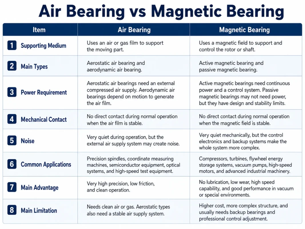 Air Bearing Vs Magnetic Bearing