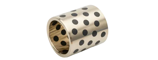 High Strength Brass Graphite Plugged Oil Free Bushings Cylindrical Type