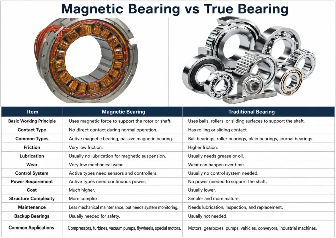 Magnetic Bearing Vs True Bearing Or Traditional Bearing