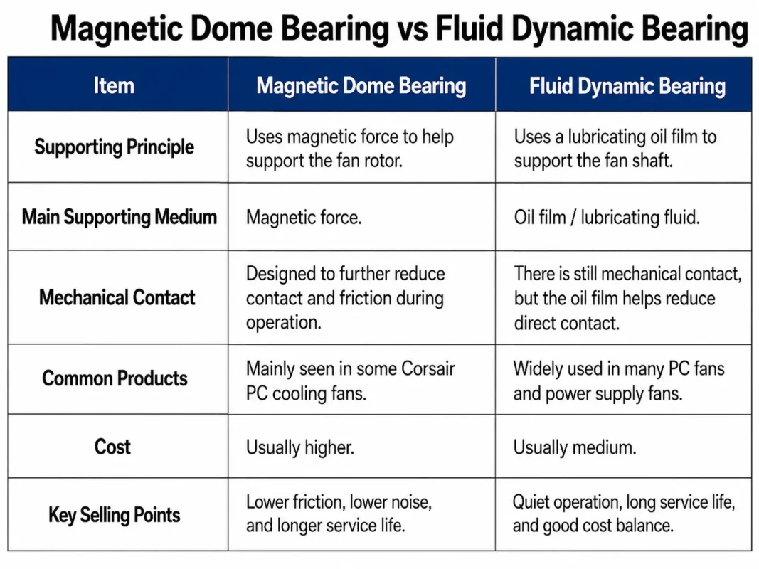Magnetic Dome Bearing Vs Fluid Dynamic Bearing