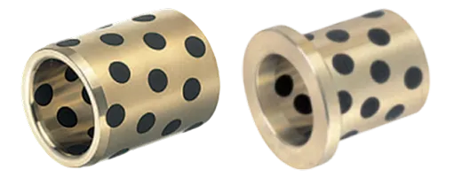 Thin Wall Graphite Plugged High Strengt Brass Bushings Cylindrical Shoulde Type