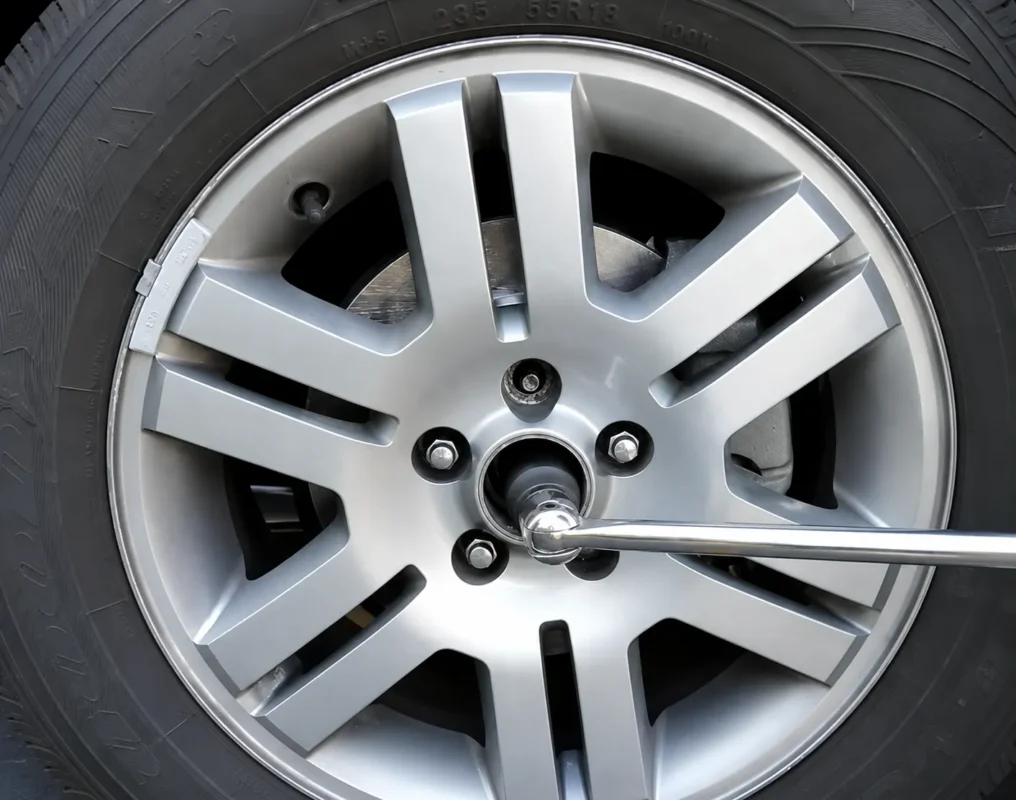 Loosen The Center Axle Nut Of The Car