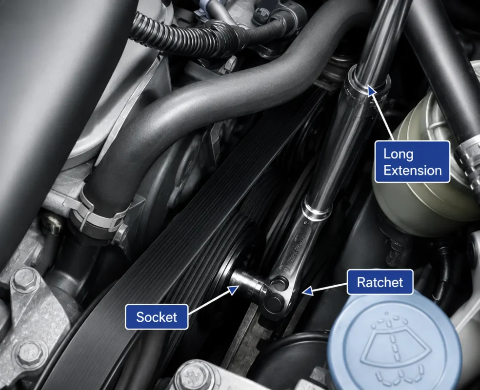 Use The Tool To Remove The Drive Belt