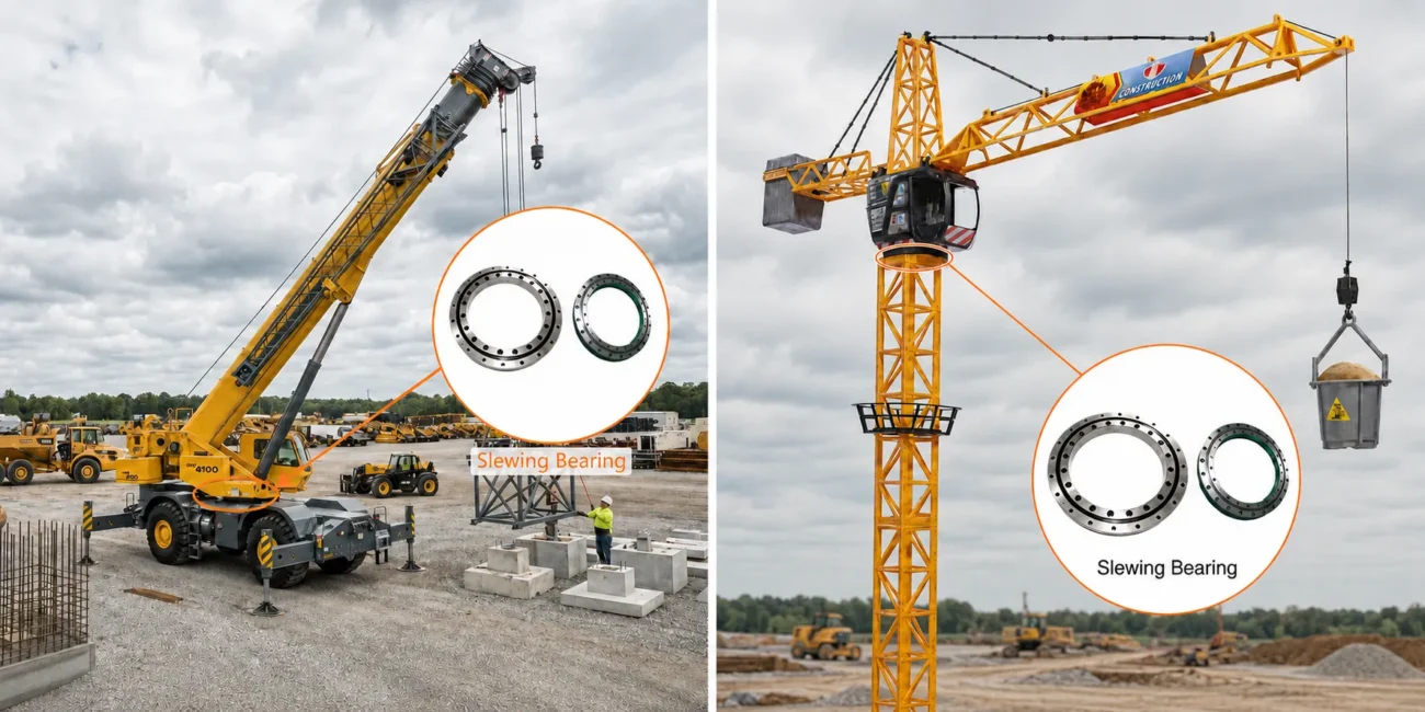 Position Of The Slewing Bearing Between The Upper And Lower Structures Of A Crane