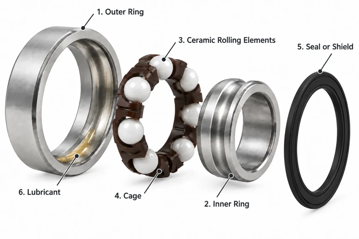 Structure Of Hybrid Ceramic Bearing